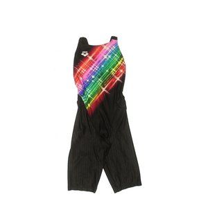 Gril Arena Fina Black Rainbow Racing Suit Size L/11 FAR-1527W Open Back